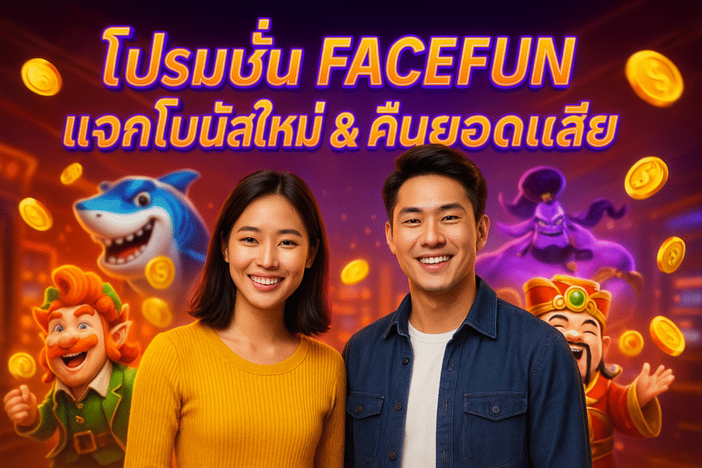 โปรโมชั่น FACEFUN แจกโบนัสใหม่ & คืนยอดเสีย